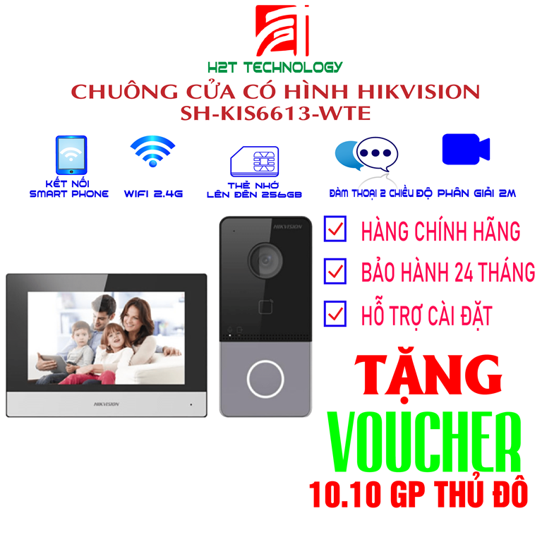 Bộ chuông hình Hikvision SH-KIS6613-WTE màn hình 7