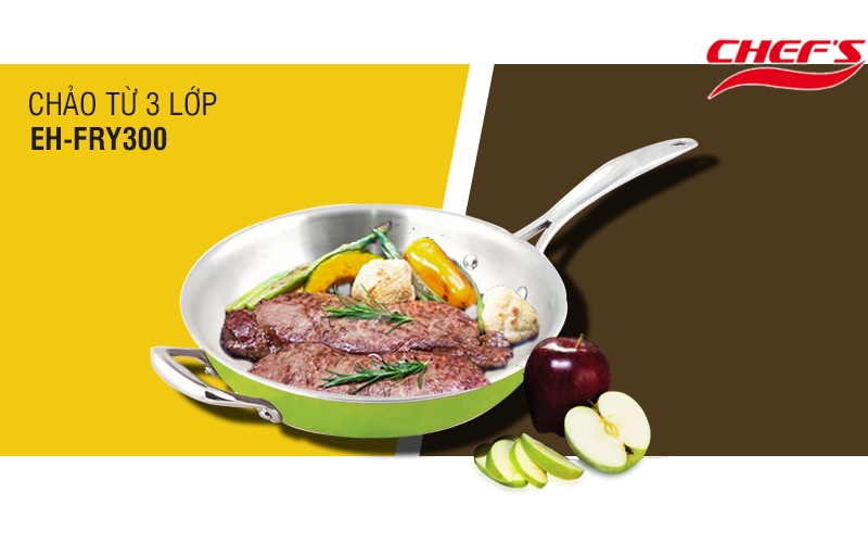 Chảo từ 3 lớp Chefs EH-FRY300
