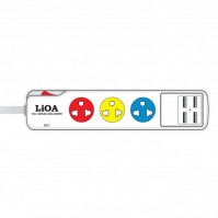 Ổ cắm Lioa kéo dài có 4 cổng TYPE-A, 3m, 10A, 2200W (3SN4A12W)