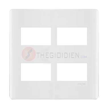 Mặt 4 thiết bị size S Zencelo A màu trắng Schneider (A84T04L_WE_G19)