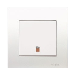 Bộ công tắc đơn 2 cực 20A Vivace màu trắng Schneider (KB31D20NE_WE_G19)