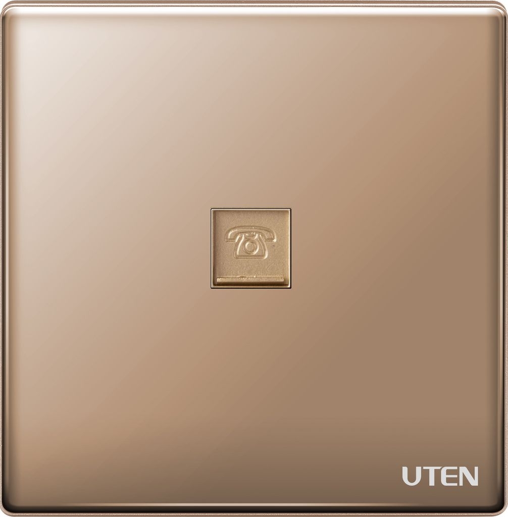 Bộ ổ cắm đơn điện thoại màu vàng Z9 Uten (Z9G-1TEL)