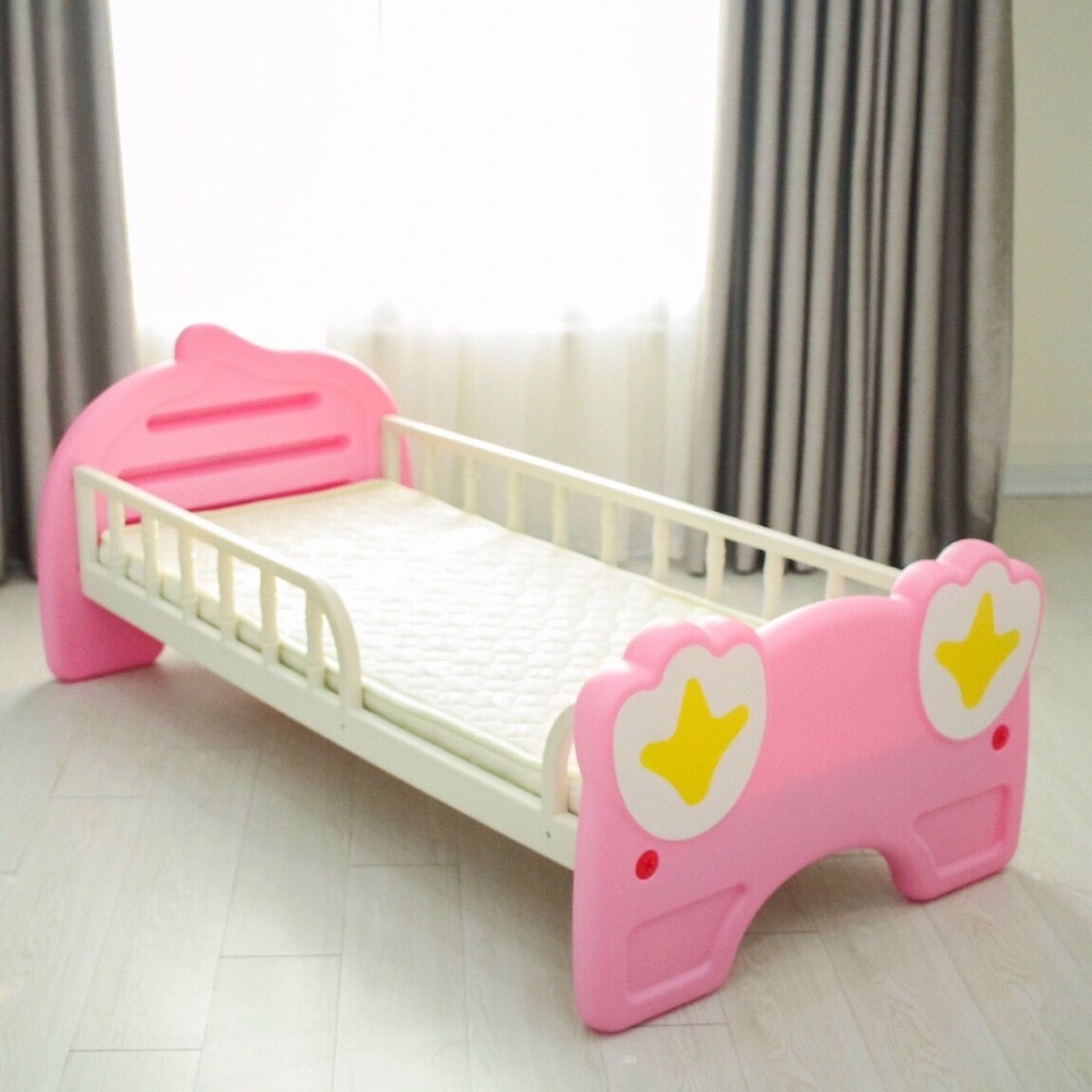 Giường ngủ nhựa trẻ em CAYABE Holla hoạt hình cún con màu hồng đáng yêu