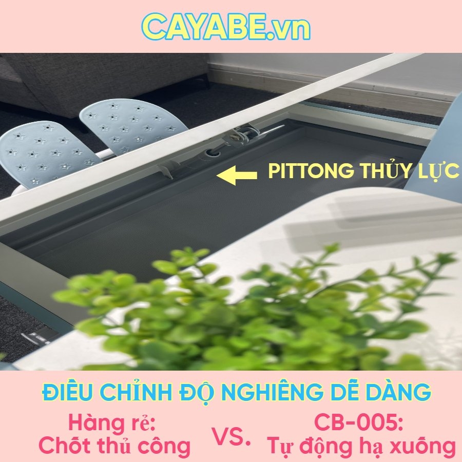 Bộ bàn ghế chống gù, chống cận học sinh CAYABE CB-005 dài 90cm màu xanh