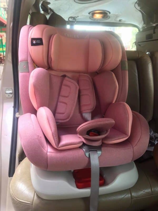 Ghế ngồi ô tô cho trẻ em Chilux Roy xoay 360 độ màu hồng (dùng 0 - 12 tuổi) - Phiên bản KHÔNG MÁI CHE