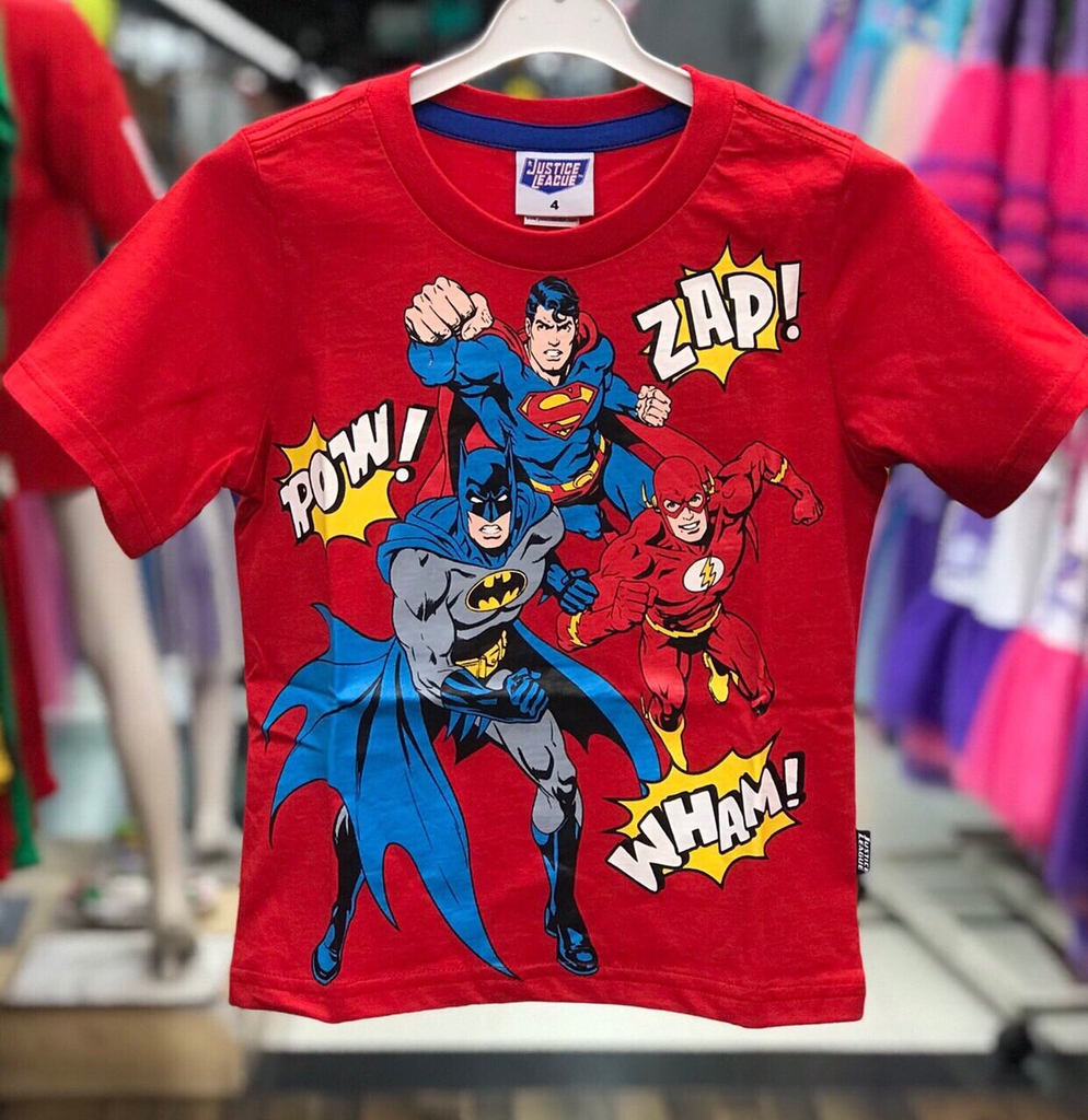 Áo thun bé trai 3 siêu nhân Marvel màu đỏ