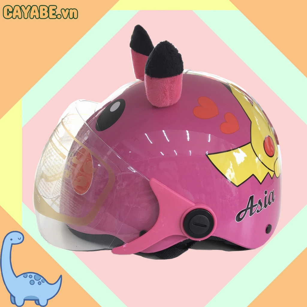 Mũ nón bảo hiểm trẻ em đi xe máy sừng Pikachu MT103KS - Asia Helmets