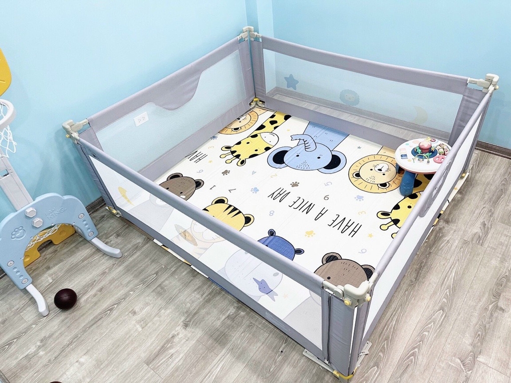 Thanh chắn giường kiêm Quây cũi vải đa năng Umoo (bản nâng cấp 2022) an toàn cho bé UM-088