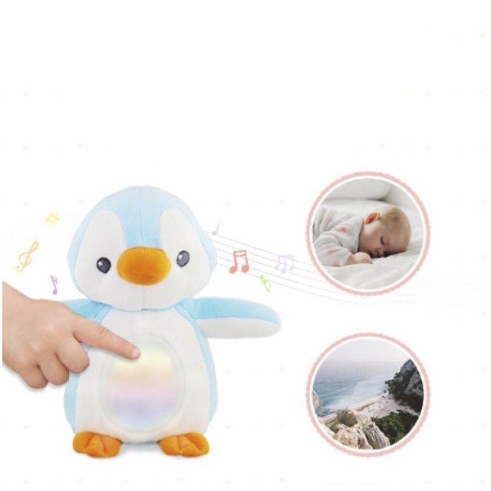 Thú bông chim cánh cụt ru bé ngủ có đèn nhạc  Winfun WF000160