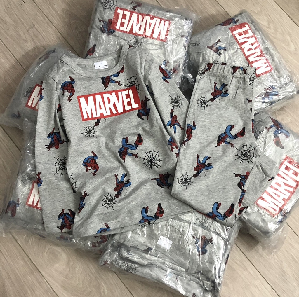 Đồ bộ bé trai tay dài người nhện Spiderman Marvel