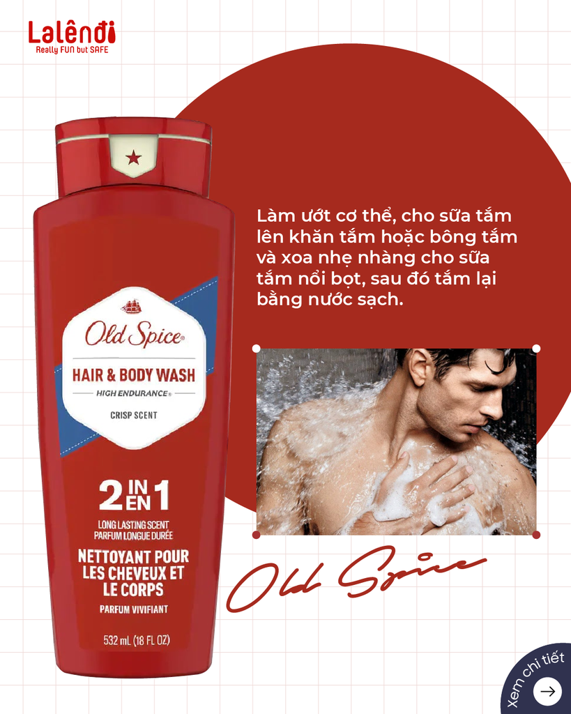 Dầu Tắm Gội Old Spice 2in1 Crisp Scent