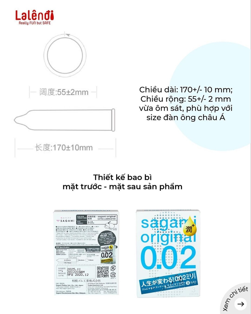 Sagami 0.02 xanh - 3c