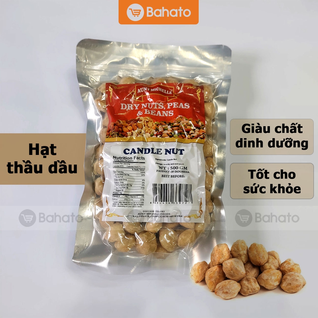 Hạt thầu dầu Aunt Michelle 500g (Candle Nut)