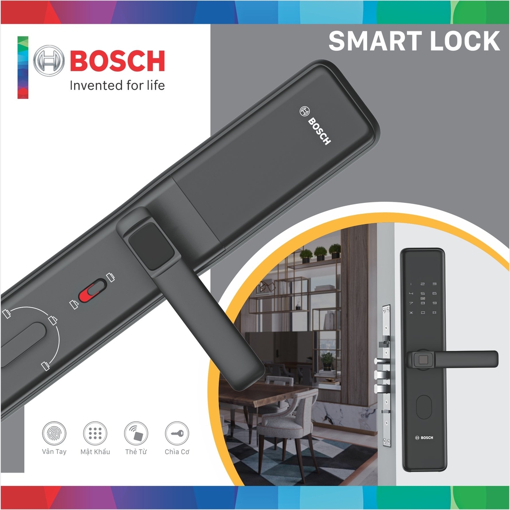 Khóa Cửa Vân Tay BOSCH ID 30B EU BLACK APP