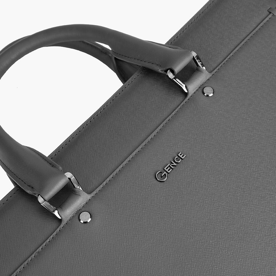 Cặp xách nam khóa số cao cấp da bò Taiga CGL10 ghi