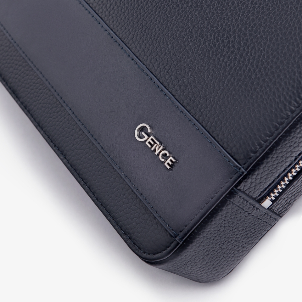 Túi cầm tay nam Gence đeo chéo da bò Mill TC01 Xanh