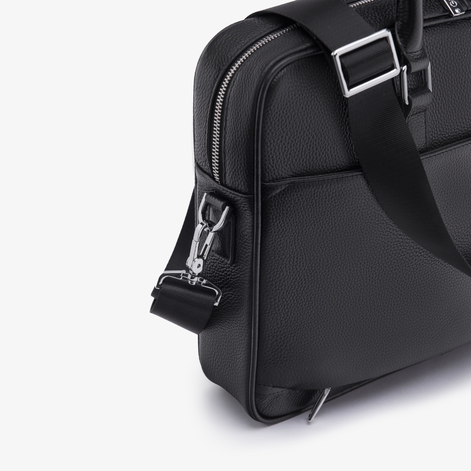 Túi xách nam đi công tác da bò Mill GCE27 Màu Đen