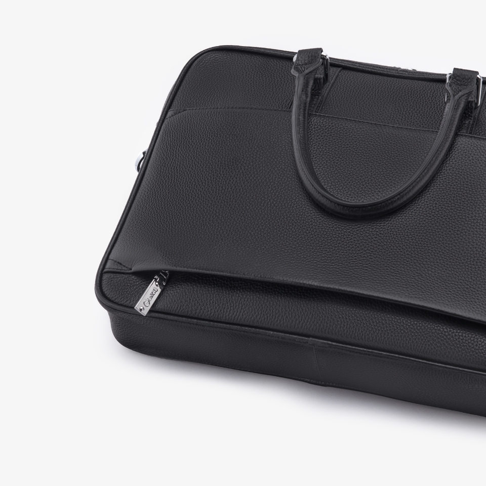 Túi xách nam đi công tác da bò Mill GCE27 Màu Đen