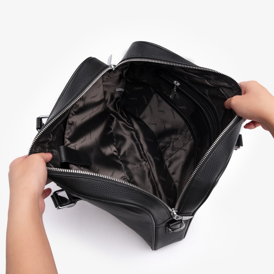 Túi xách nam đi công tác da bò Mill GCE27 Màu Đen