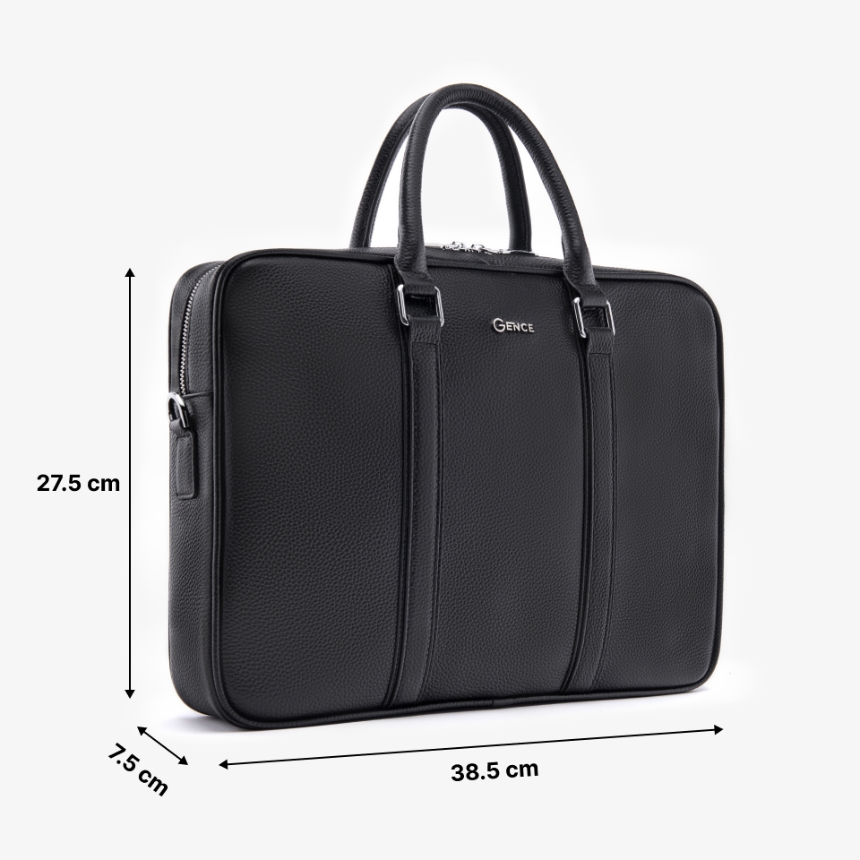 Túi xách nam đi công tác da bò Mill GCE27 Màu Đen