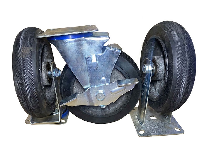3 loại bánh xe công nghiệp vành gang 200mm tại Nguyên Việt