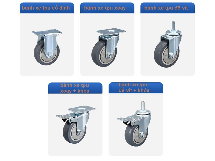 5 mẫu bánh xe đẩy hàng bằng nhựa TPU