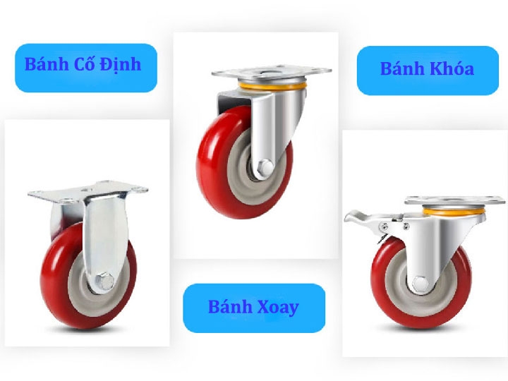 3 mẫu bánh xe nhựa PU tiêu chuẩn