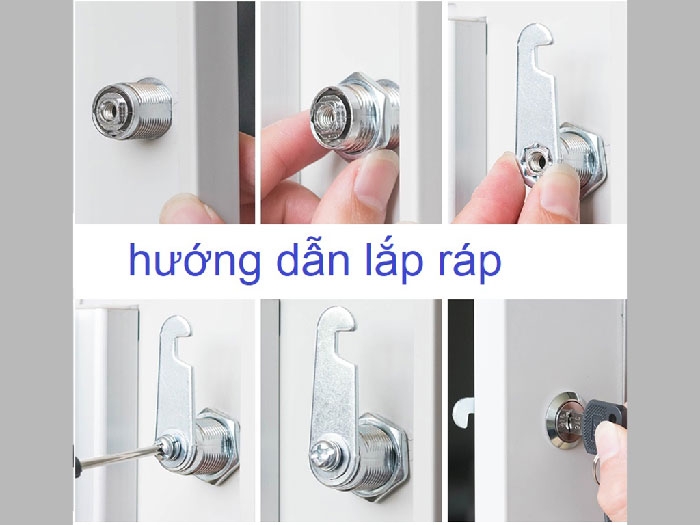 hướng dẫn lắp ráp ổ khóa cửa tủ Nguyên Việt