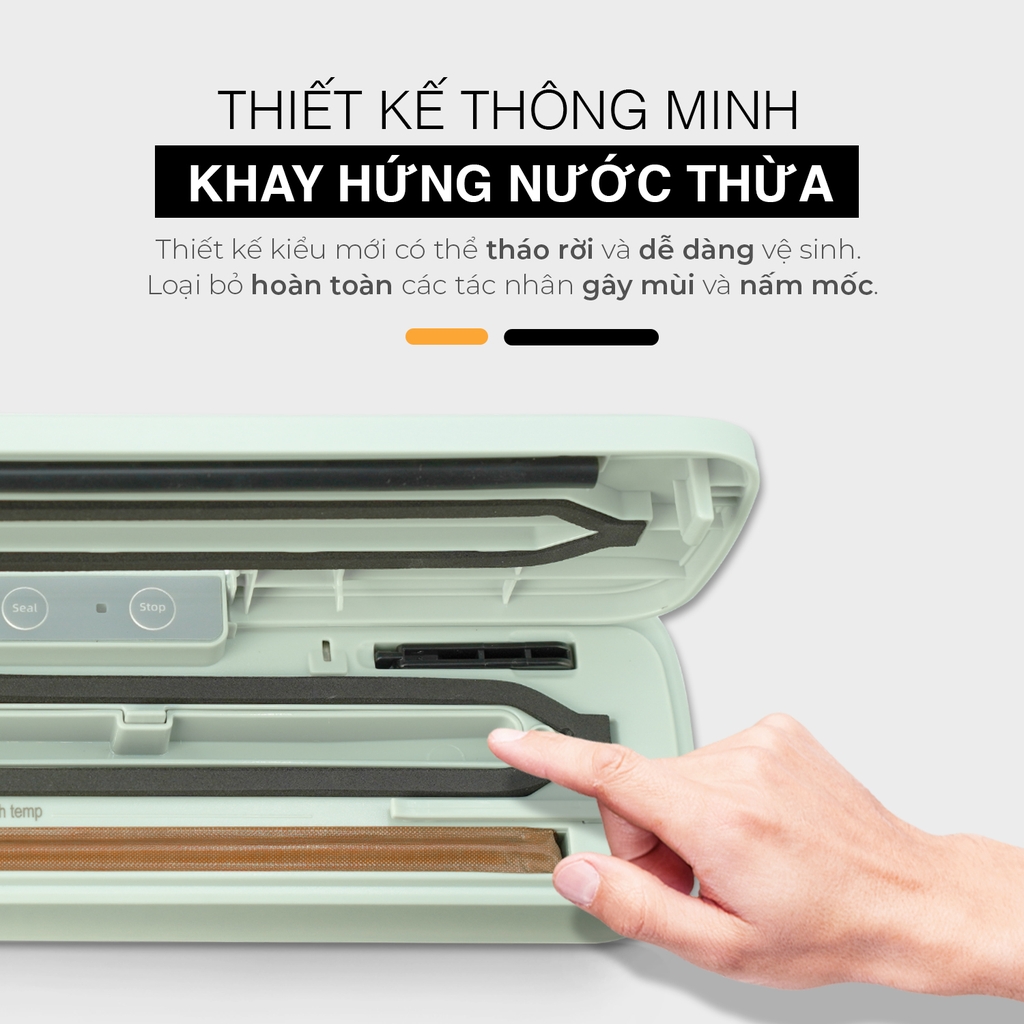 Máy Hút Chân Không UNIQ Joice M6 Hàn Không Kén Túi Bảo Quản Thực Phẩm An Toàn, Tặng Kèm 10 Túi Nhám