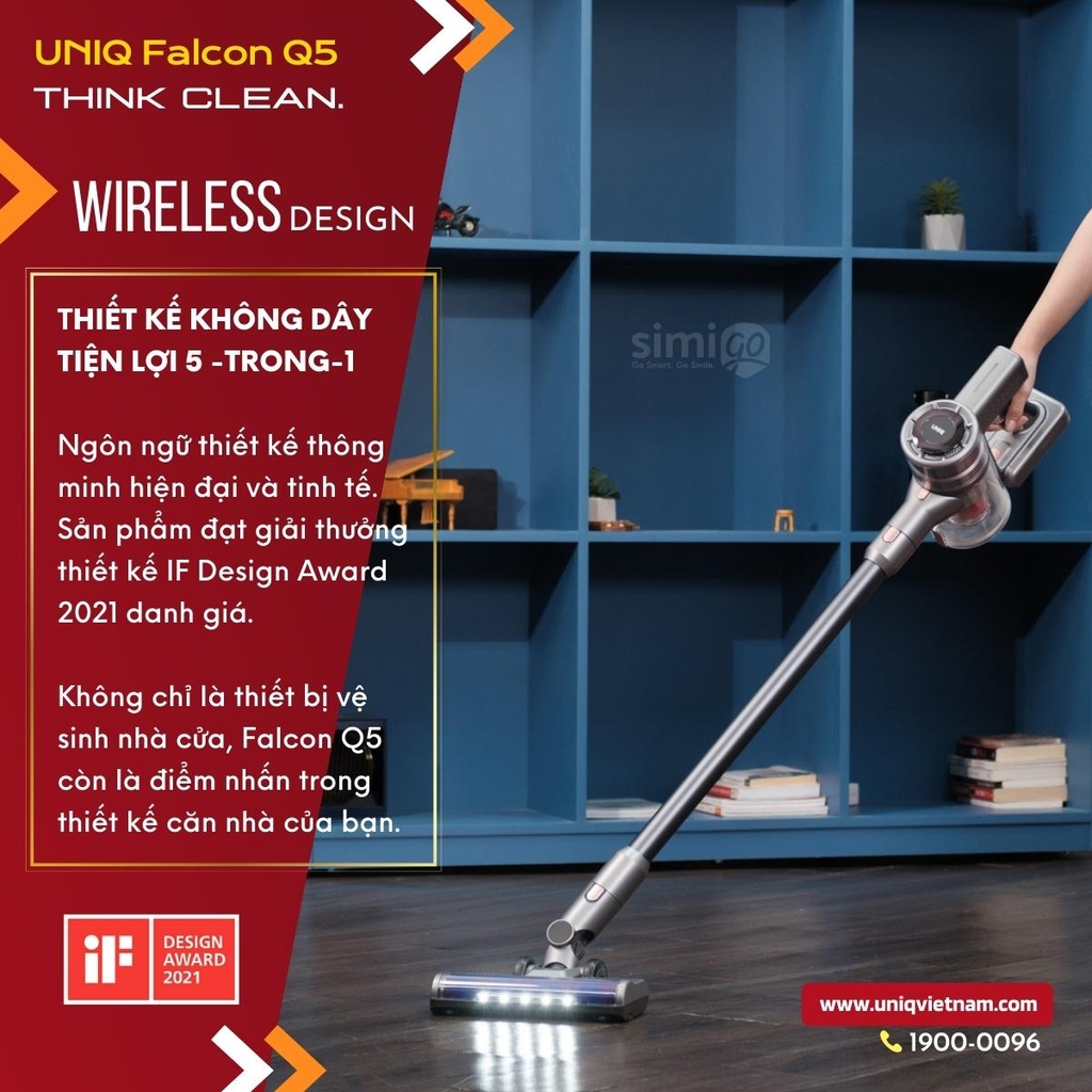 Máy Hút Bụi Cầm Tay Không Dây UNIQ Falcon Q5