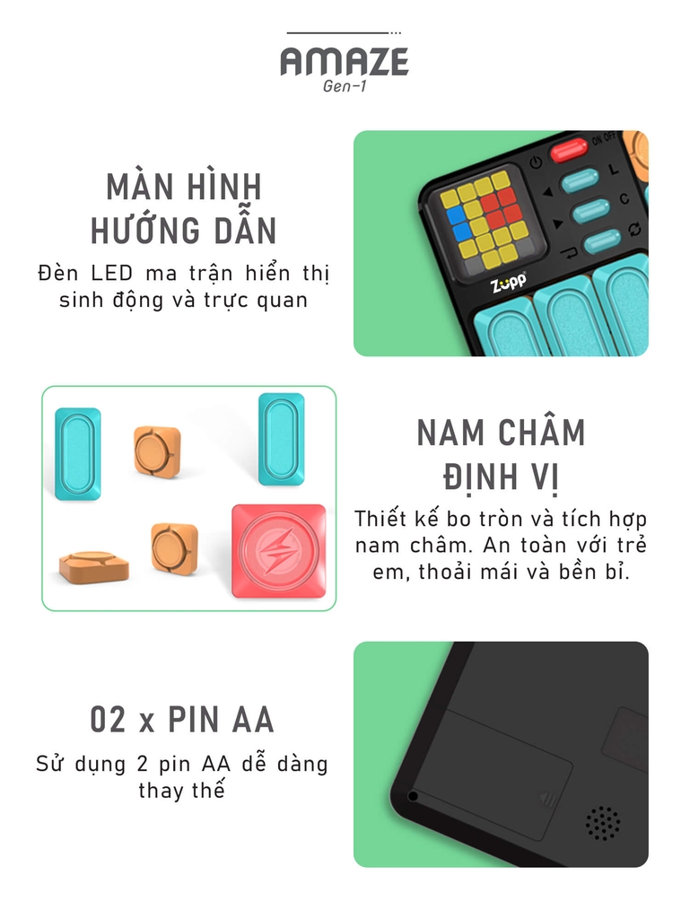Máy chơi game mê cung dịch chuyển Zupp Amaze Gen 1