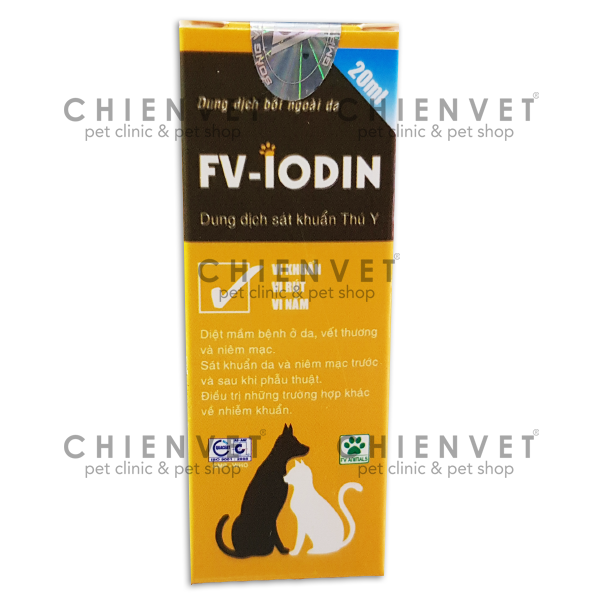 Dung dịch sát khuẩn iodin 20ml cho chó mèo