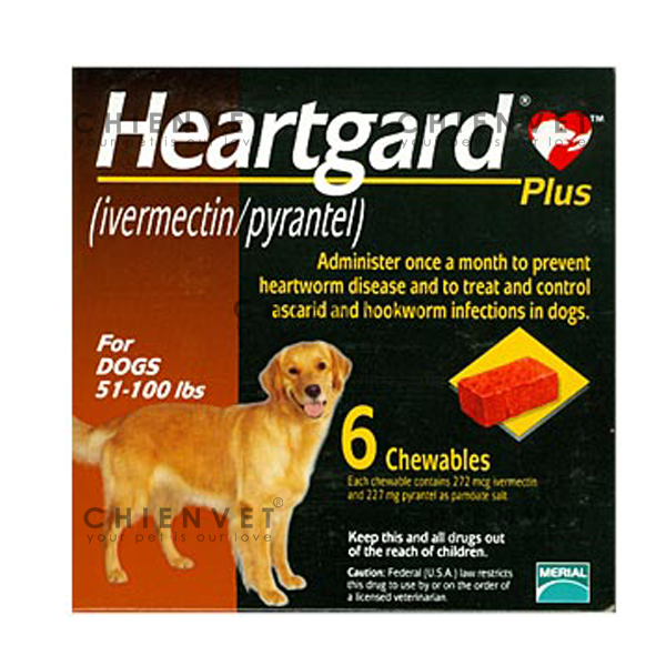 Heartgard plus Brown (Dog 22.5-44kg) - Thuốc phòng giun tim, giun tròn cho chó