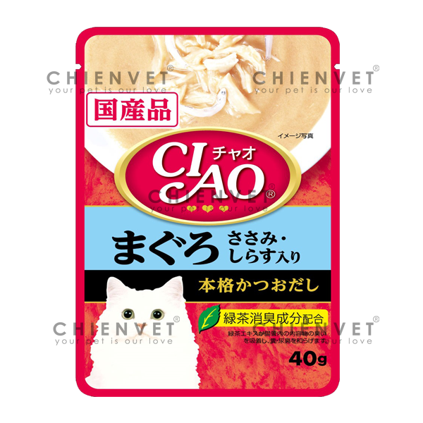 Ciao Tuna Maguro & Chicken Fillet Topping Shirasu 40gr