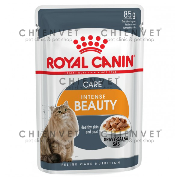 Royal Canin Intense beauty Gravy 85G - Pate hỗ trợ đẹp lông cho mèo