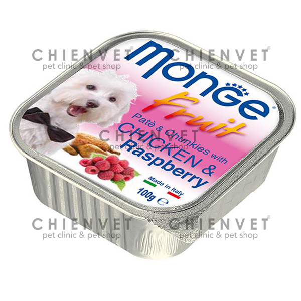 Pate cho chó vị gà và quả mâm xôi - Monge with Chicken and Raspberry 100g