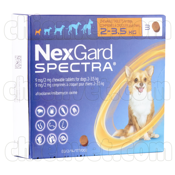 NexGard Spectra 0.5g - Viên nhai trị nội ngoại kí sinh trùng cho chó từ 2 đến 3.5kg