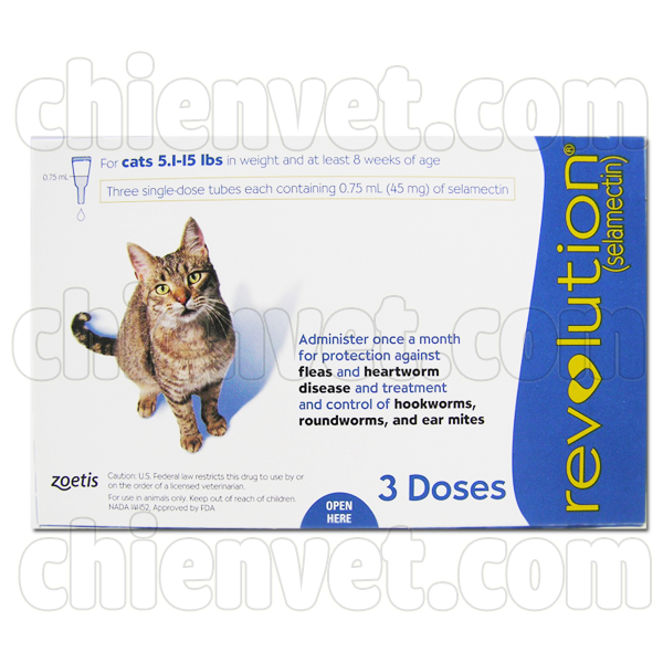 Revolution Cat (2-7kg) - Thuốc trị kí nội ngoại kí sinh trùng cho mèo
