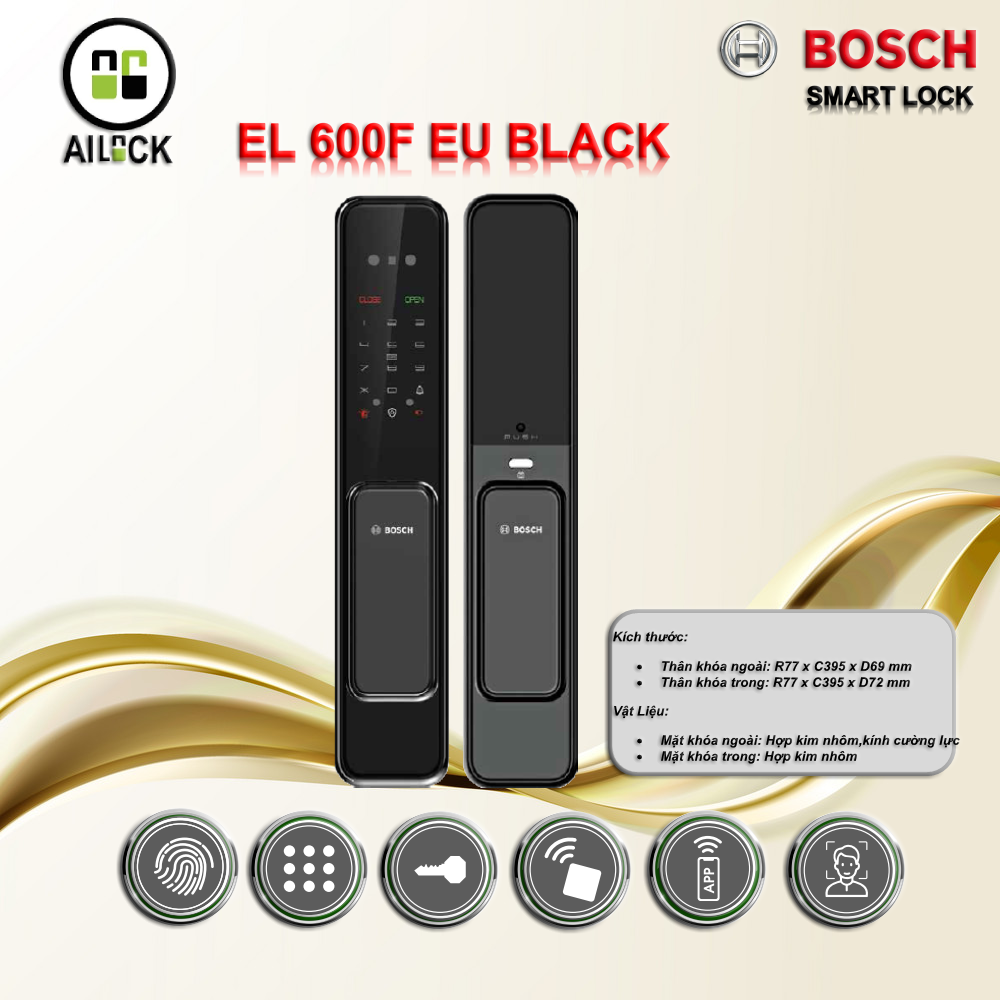 Khóa Cửa Vân Tay BOSCH EL600F EU BLACK