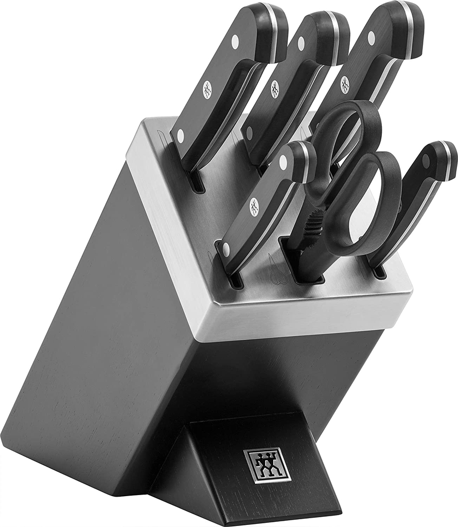 Bộ dao tự mài Zwilling Gourmet 7 món block gỗ màu đen, sản xuất Đức, 36133-210-0