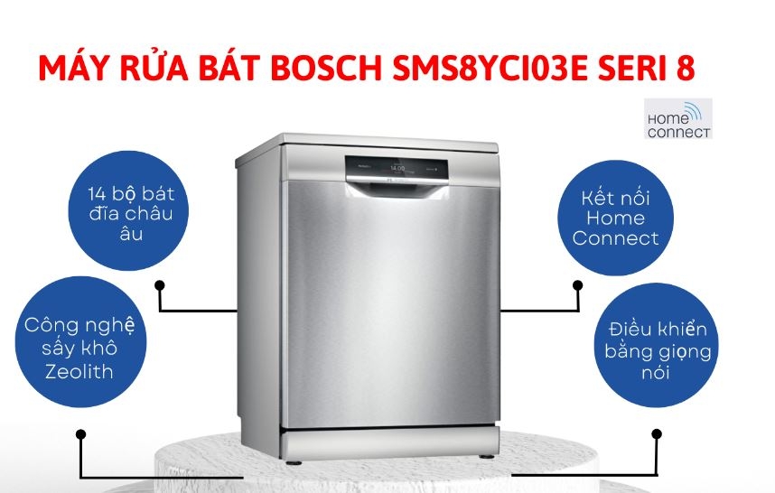 máy rửa bát độc lập Bosch series 8 SMS8YCI03E️️