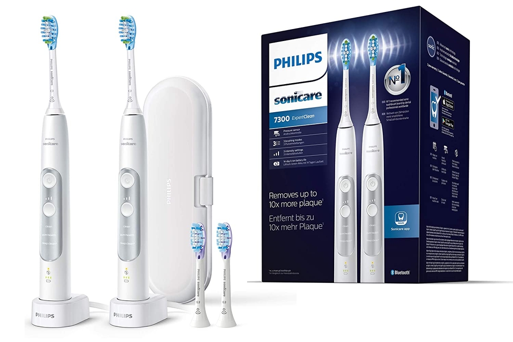 Set 2 bàn chải điện Philips Sonicare Expert Clean 7300 HX9611/19