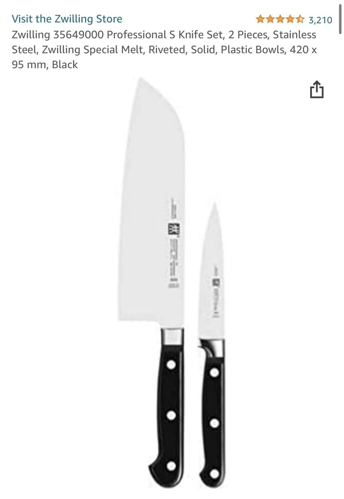 Set 2 dao Zwilling Professional S - Santoku 10/18cm