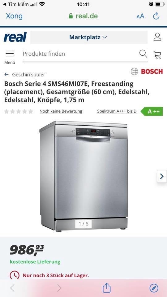 Máy rửa bát Bosch SMS46MI07E