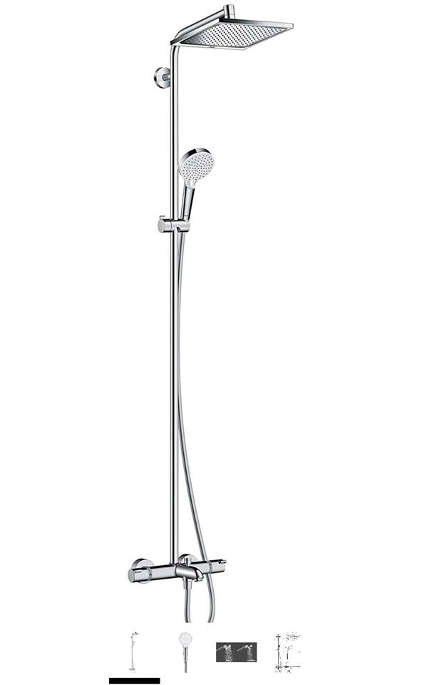 Sen Hansgrohe 3 xả bát vuông 24cm