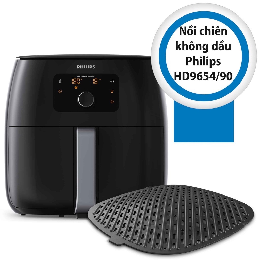 Nồi chiên không dầu Philips XXL HD9654 Twin Turbo Star/ Fat Removal Technology