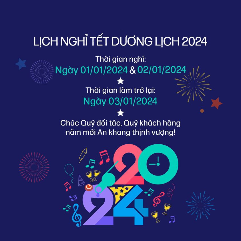 Thông báo nghỉ Tết Dương lịch 2024