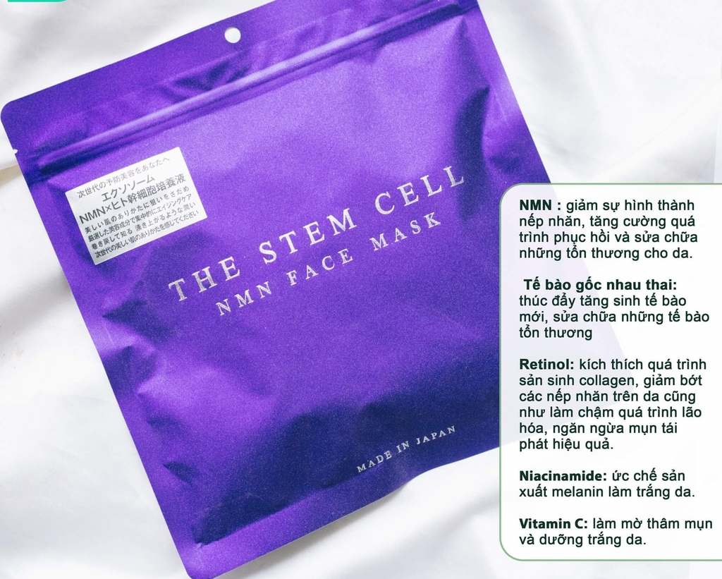 Mặt nạ stem cell 30 miếng ( tím ) - Chống Lão Hóa