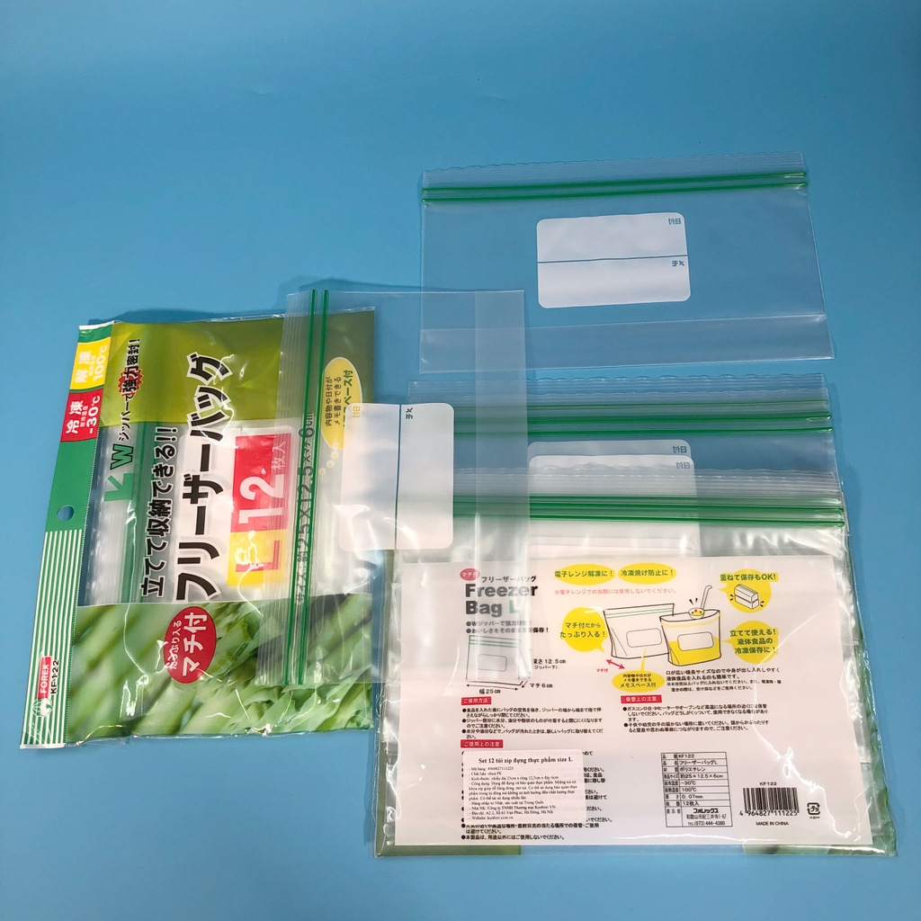 Set 12 túi zip đựng thực phẩm size L