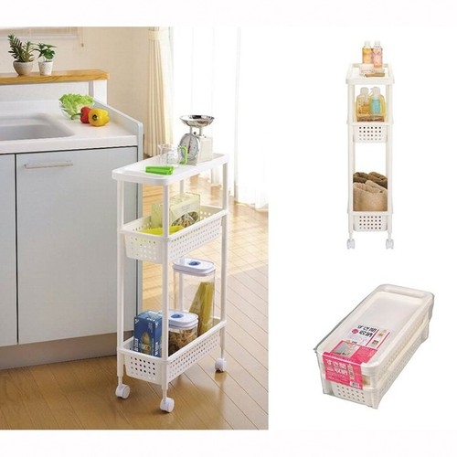 Kệ để đồ 3 tầng cao cấp có bánh xe